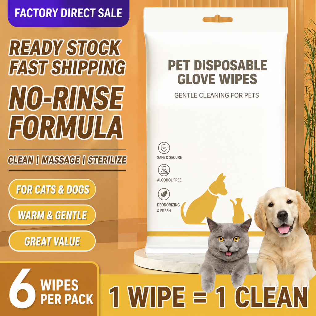 11 Pet Disposable Gloves, Disposable Wet Wipes For Cats And Dogs, Dry Cleaning Artifact, Deodorizing Wet Wipes For Cleaning
