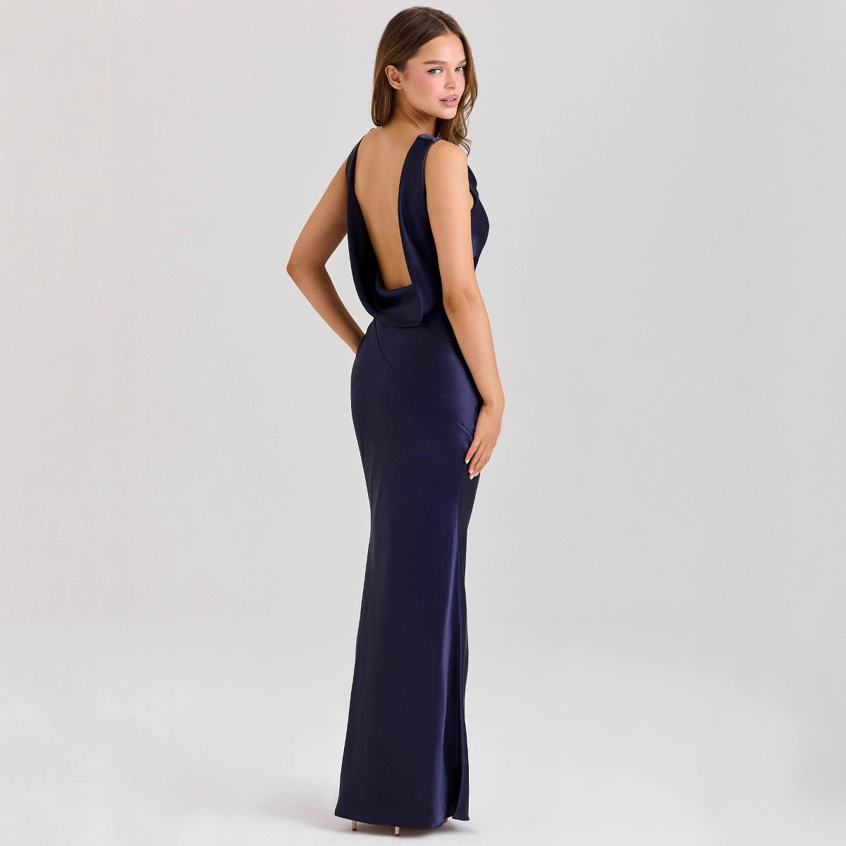Spring Summer Bodycon Silk Dress Casual Party Slit Dress