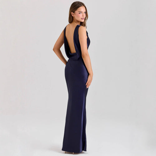 Spring Summer Bodycon Silk Dress Casual Party Slit Dress
